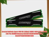 Crucial Ballistix Sport 4GB Kit (2GBx2) DDR3 1600 (PC3-12800) 240-Pin UDIMM Memory BLS2KIT2G3D1609DS1S00