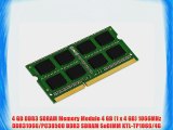 4 GB DDR3 SDRAM Memory Module 4 GB (1 x 4 GB) 1066MHz DDR31066/PC38500 DDR3 SDRAM SoDIMM KTL-TP1066/4G