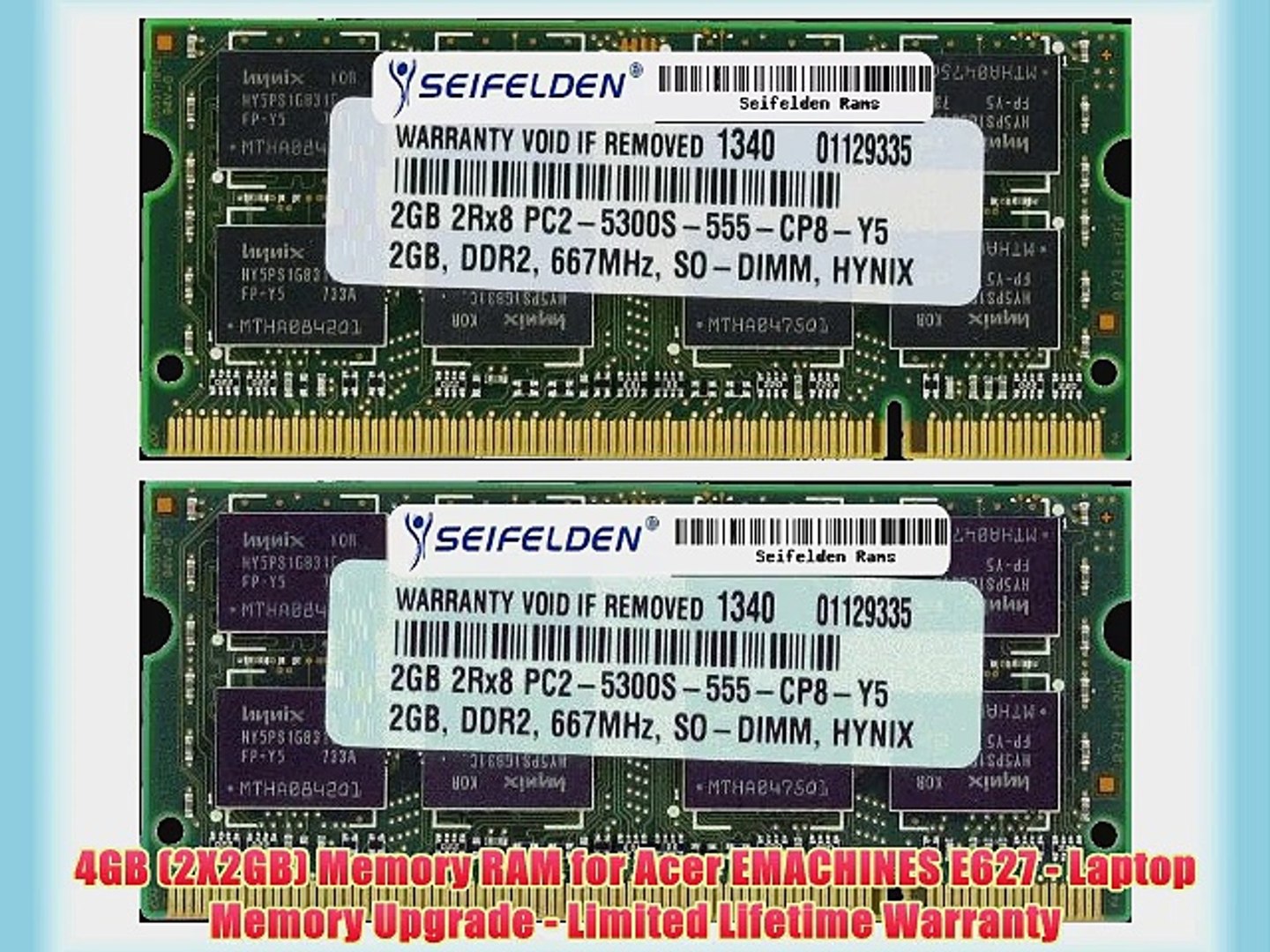 4GB 2x 2GB DDR2-800 MHz PC2-6400 Desktop Memory for the eMachines EL1200-06w