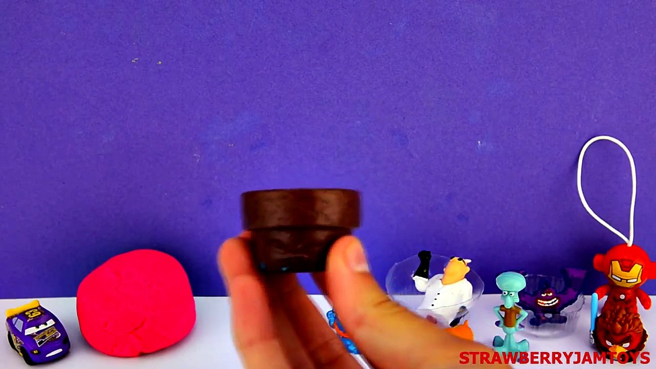 Cars 2 Play Doh Shopkins Plants Vs Zombies Spongebob Iron Man Surprise Eggs StrawberryJamT
