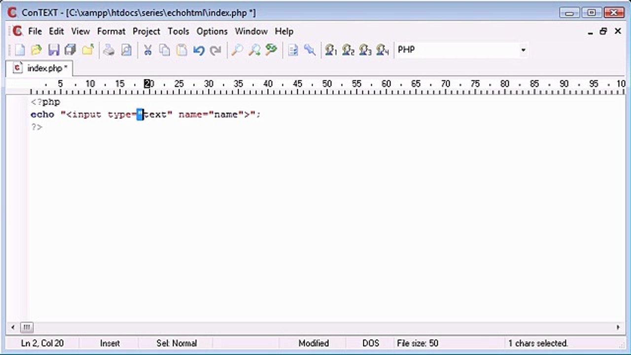 Beginner PHP Tutorial - 11 - Output HTML Using echo_print_‏1