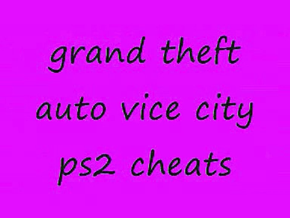 ps2 gta vice city cheats
