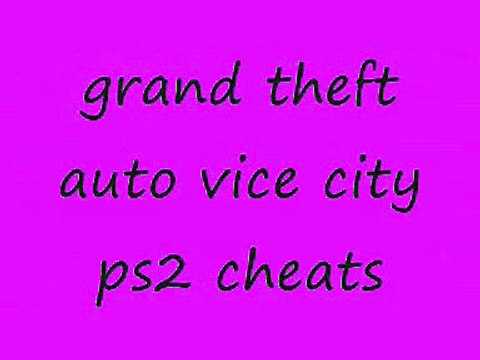 ps2 gta vice city cheats