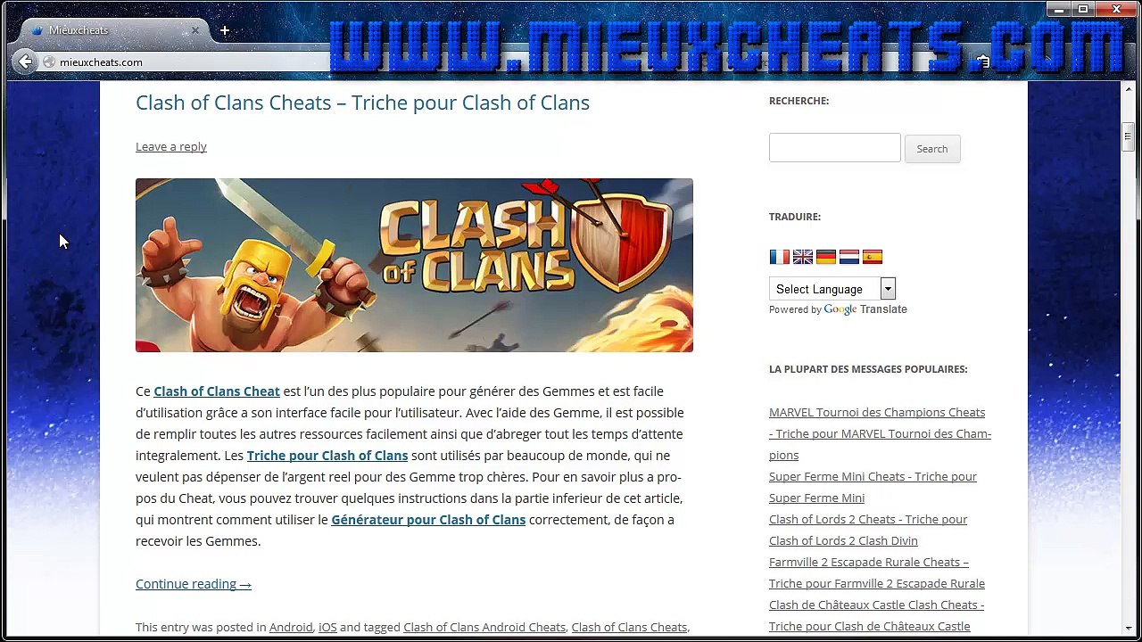 Clash of Clans Cheats Triche pour Clash of Clans