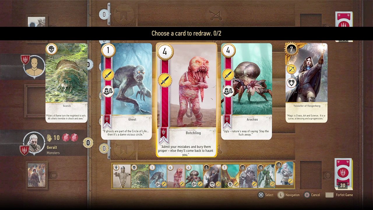 The Witcher 3 testing out my monster deck in gwent