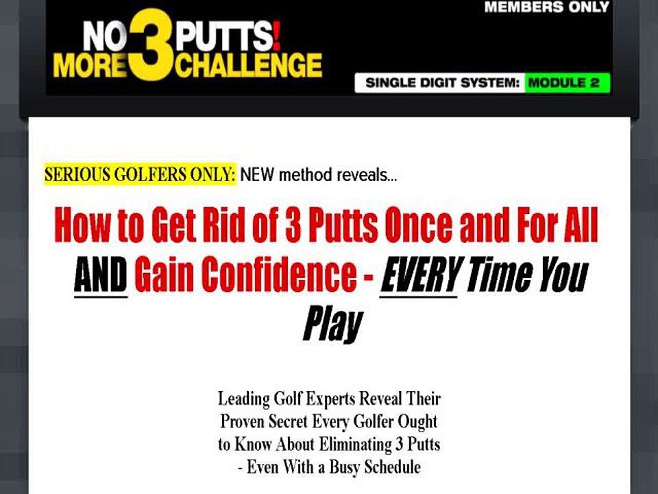 Eliminate 3 Putts & Shave 4 Strokes Off Every Round