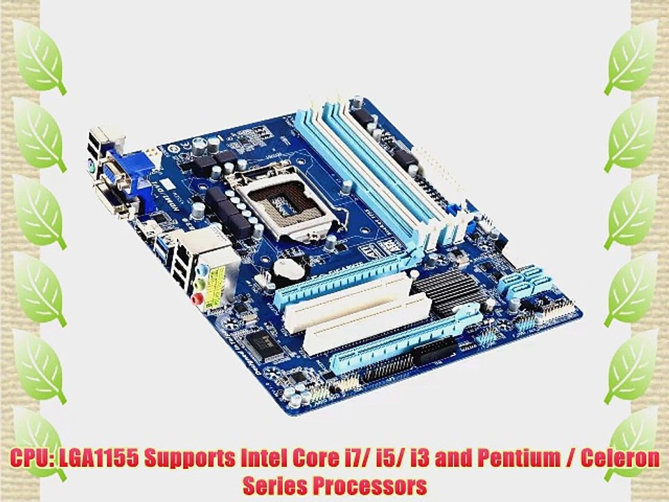 Gigabyte LGA 1155 Intel B75 SATA 6Gb/s USB 3.0 Micro ATX DDR3 1600 Motherboards GA-B75M-D3H