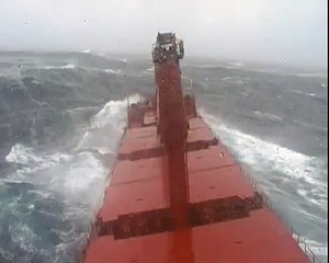 Ship "RAGUVA" in the North Atlantic in the very heavy storm