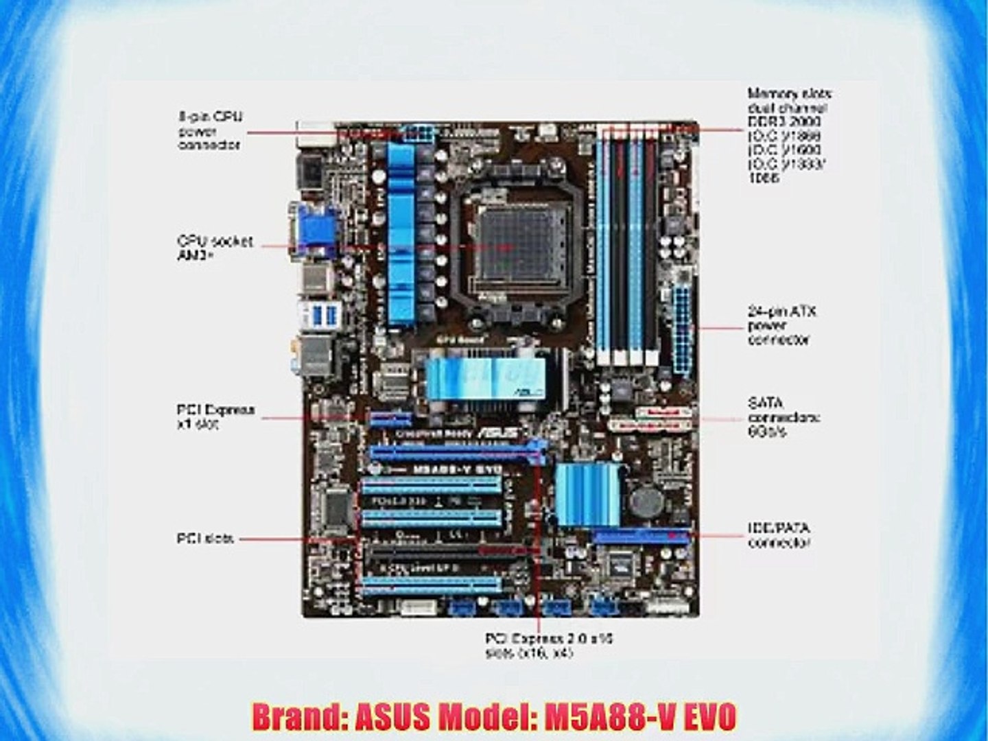 ASUS M5A88-V EVO AMD 880G Socket AM3 HDMI SATA 6Gb/s USB 3.0 ATX Bare Motherboard