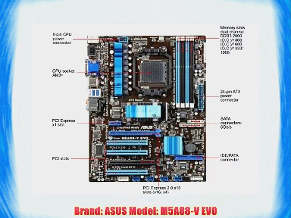 ASUS M5A88-V EVO AMD 880G Socket AM3  HDMI SATA 6Gb/s USB 3.0 ATX Bare Motherboard