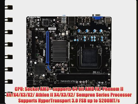 MSI Computer Corp. Motherboard North Bridge AMD 760G South Bridge AMD SB710 Chipset Micro
