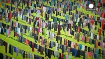 Kosovo exhibition of dresses and skirts in Pristina to remember women who suffered sexual violence in wartime