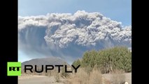 RAW: Chile Calbuco volcano erupts again burping ash & smoke
