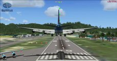 FSX-Atterrissage à St Martin TNCM en Boeing 747 Corsair fly / Landing at St Maarten TNCM
