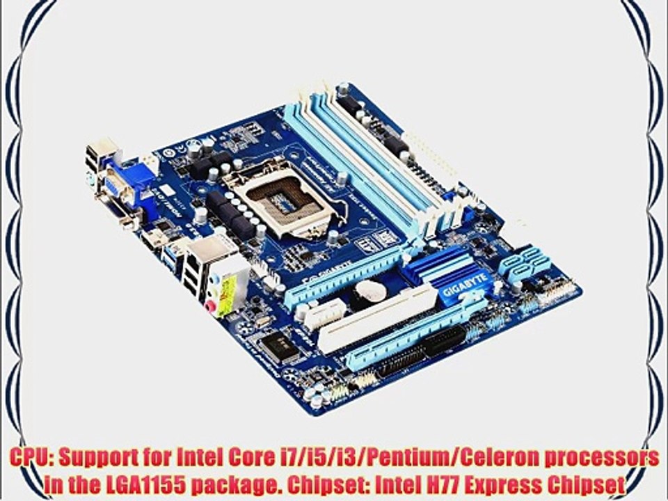 Gigabyte Intel H77 LGA1155 AMD CrossFireX HDMI/DVI Dual UEFI BIOS mATX Motherboard GA-H77M-D3H
