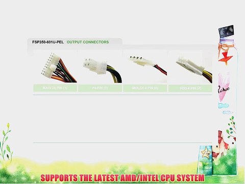 FSP Group 350W Power Supply 1U size for rack mount Case (FSP350-601U-PEL)