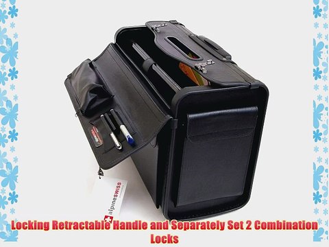 Alpine Swiss Rolling 17 Laptop Briefcase on Wheels Attache Lawyers Case Legal Size