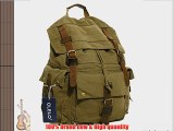 CLELO Vintage Canvas Leather Hiking Travel Backpack Tote Bag Fit 17 Inch Laptop