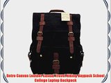 Retro Canvas Leather Casual Travel Hiking Daypack School College Laptop Backpack