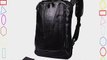Blueblue Sky Top Layer Cow Leather Men's Handbag 15.5 in Laptop Backpack Black #090