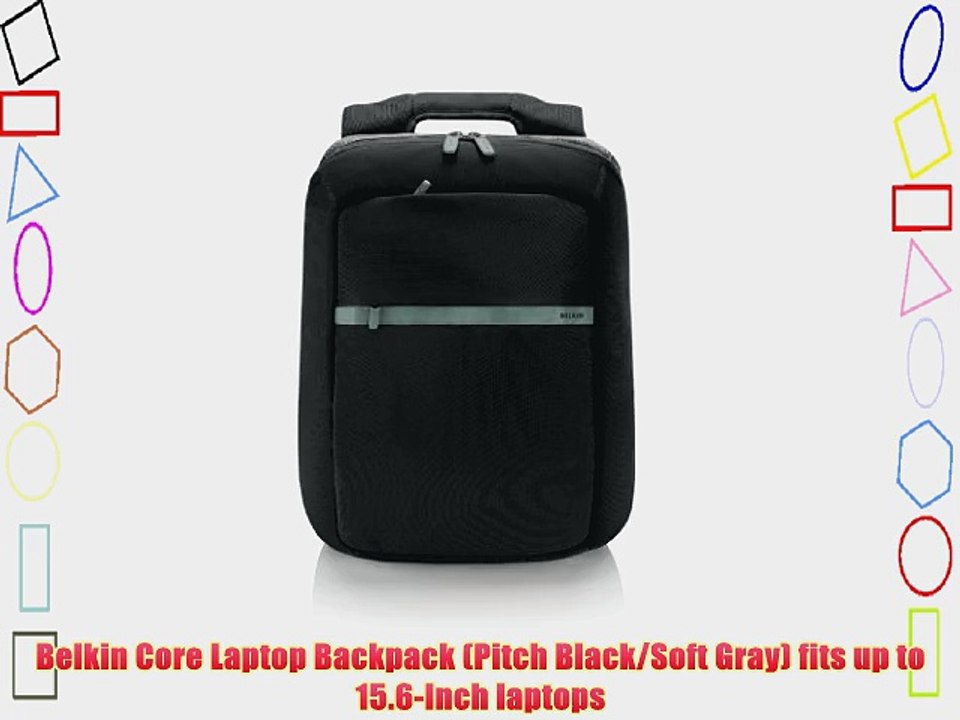 Belkin Core Laptop Backpack (Pitch Black/Soft Gray) fits up to 15.6-Inch laptops