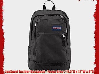 JanSport Insider Backpack - Forge Grey / 17.5H x 12W x 8D