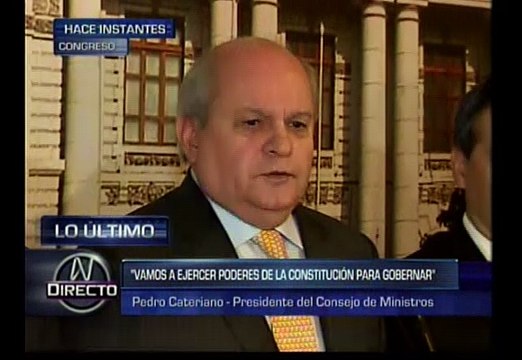 Cateriano: Vamos a usar todos los poderes que nos permite la Constitución