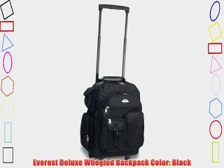 Everest Deluxe Wheeled Backpack Color: Black