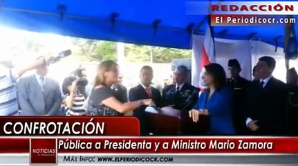 Sindicalista confronta en público a Presidenta y a Ministro Zamora