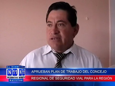 N11 Informativo PERCY LAURENTE PEREZ PALMA ASESOR LEGAL DE LA DIVISION DE TRANSPOPRTES Y SEGURIDAD VIAL INFORMÓ SOBRE LA APROBACION DEL PLAN DE TRABAJO DEL CONCEJO REGIONAL DE SEGURIDAD VIAL