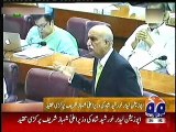 OPOSITION LEADER, KHURSHEED SHAH, SHAHBAZ SHAREEF KO LOAD SHADING IHTIJAJ YAD DILA DYA, 9 JUNE, 2015