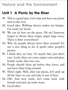 Listening Practice Through Dictation 1 - Unit 1:Picnic by the River (Repeat 10 times)