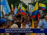 Sin contratiempos, marchas a favor y en contra del Gobierno en Guayaquil