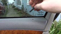 Removing a door panel on Mercedes Benz W211 and replacing power seat control.