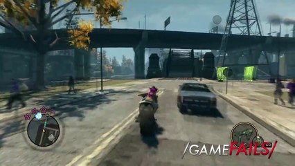 Game Fails: Saints Row 3 "The bike eating bridge of west 3rd street"