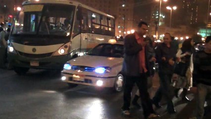 Downtown Cairo Traffic at Night...near Talaat Harb and Midan Tarhir...