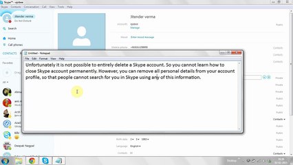 How to Delete the skype account 2015?