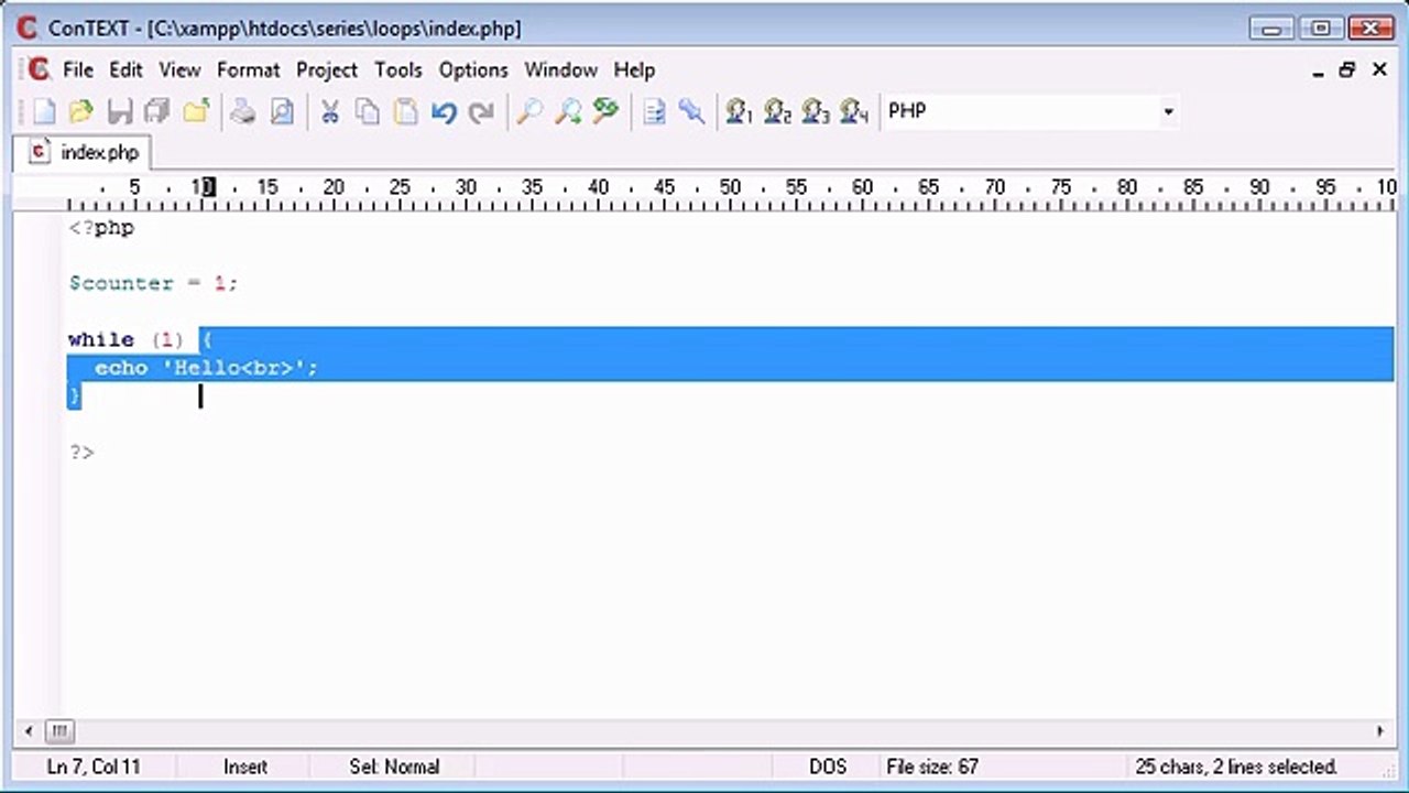 Beginner PHP Tutorial - 25 - while Loop_‏_1