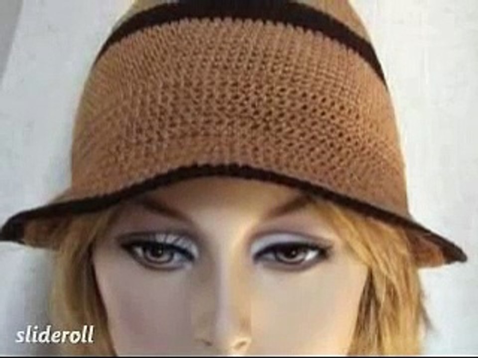 Hand Knit and Crochet Linen Hat / Hats for Summer 2009