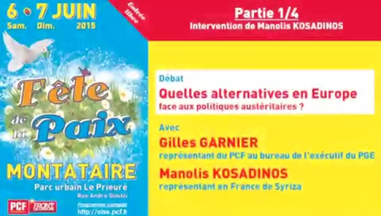 PCF Oise-Fête de la Paix 2015-1/4-Débat « Europe »