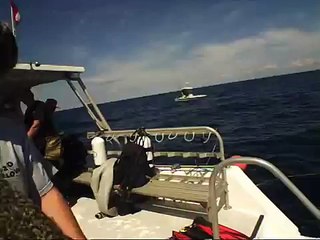 Full face mask and underwater communication gear test