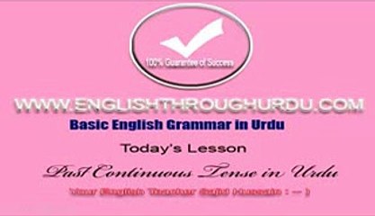 Past Continuous Tense in Urdu