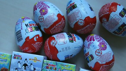 12 Kinder Surprise EGGS! SpongeBob, Happy Feet! // Surprise TV