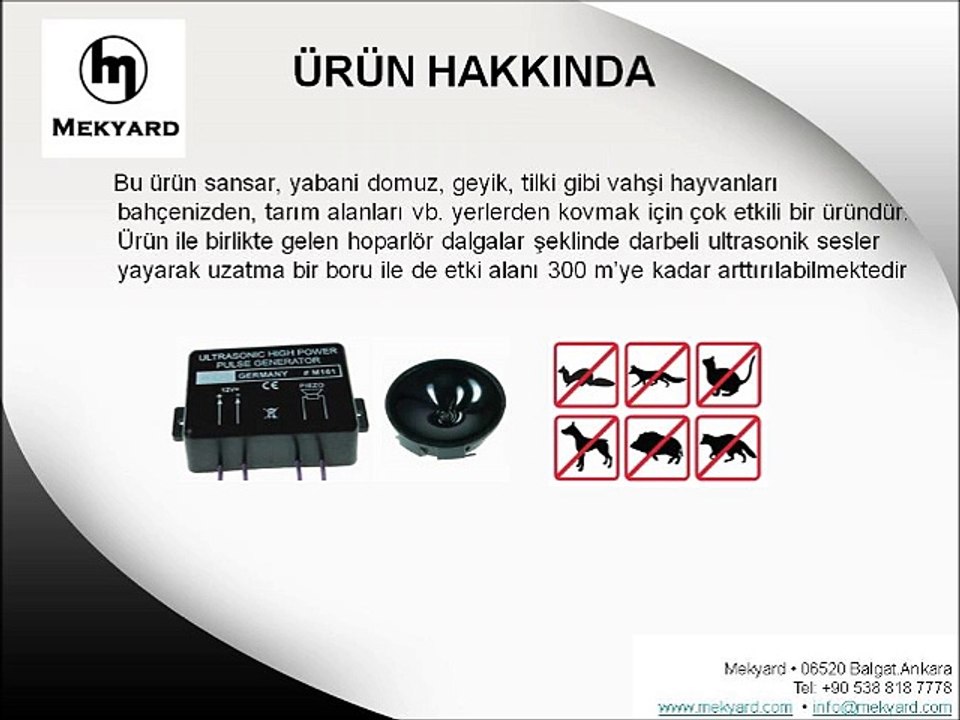 Domuz Kovucu Mekyard M161 Ultrasonik Domuz Kovucu