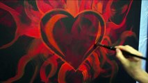 Heart, Painting, Abstract, Acrylic, Art, How to Paint, Flames, Fire, Herz malen