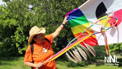 Thunder Pride  Ma-Nee Chacaby Two Spirit Flag - June 13 2015