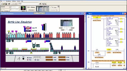 TUTORIAL DE PROGRAMACION DE PLC PARTE X, LINEA DE BOTELLAS Y ROTACIÓN DE BITS