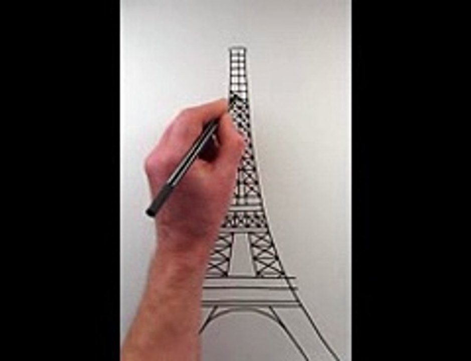 draw eiffel tower the simple step by step - video Dailymotion