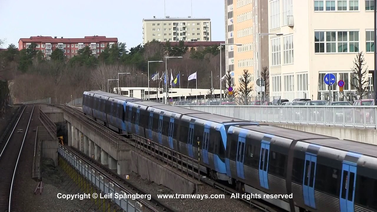 SL Tunnelbana / Metro trains at Telefonplan, Stockholm