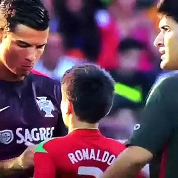 Fans invade the pitch during Portugal's warm up & Cristiano Ronaldo signs autographs then hugs a fan